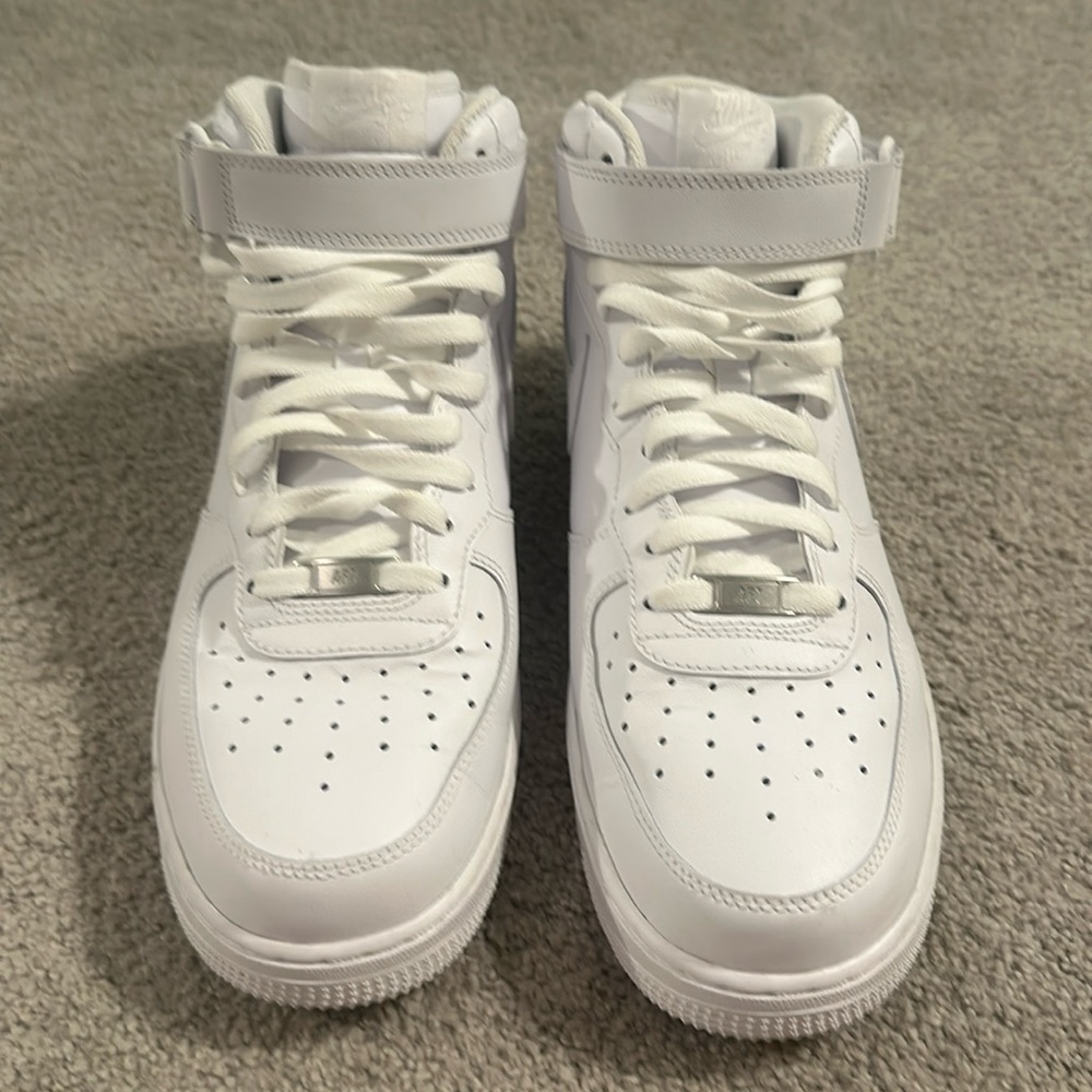 Nike Air Force 1 High '07 Men's White Leather Sneaker Shoes